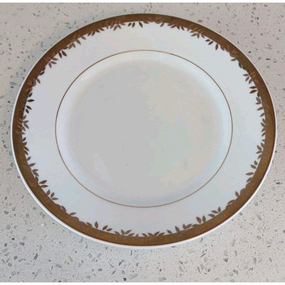 Royal Fernwood Porcelain Salad Plate Gold Trim Leaves
